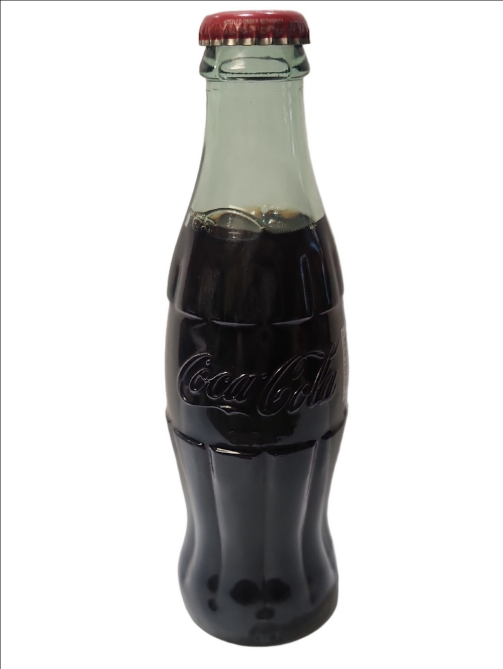 Coca-Cola Glass Contour Bottle with Red Cap Chattanooga 16 TN on Bottom